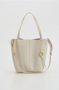 Reserved - Сумка-шоппер з підвіскою - кремовий - 779FC-01X
