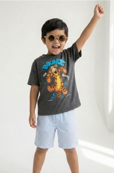 Бавовняна футболка Winnie the Pooh - темно-сірий