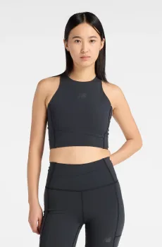 Женский черный топ NB Sleek Storage Race Crop Черный XL New Balance WT61P7F8BK