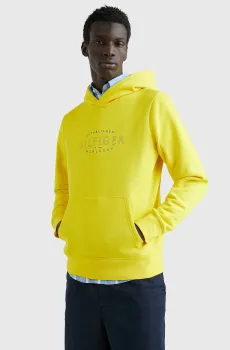 Мужское желтое худи HILFIGER CURVE LOGO Желтый L Tommy Hilfiger MW0MW30013