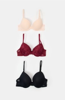 Бюстгальтери push up 3 pack - різнобарвний