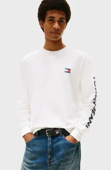 Мужской белый лонгслив REG POP COL Белый L Tommy Jeans DM0DM21591