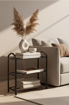 Металева настінна полиця - чорний