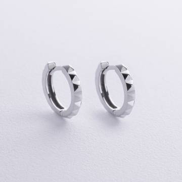 Серьги - кольца "Mona" в белом золоте с08852 Серьги - кольца "Mona" в белом золоте с08852