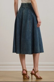 Хлопковая джинсовая юбка Lauren Ralph Lauren