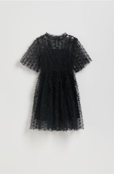 Reserved - Сукня з тюлю з бантиками - чорний - 239FW-99X