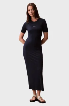 Женское темно-синее платье A - MODAL RIB SS Синий XXS Calvin Klein Jeans LV044C902G