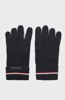 Мужские темно-синие шерстяные перчатки CORPORATE KNIT GLOVES Синий ONESIZE Tommy Hilfiger AM0AM11488
