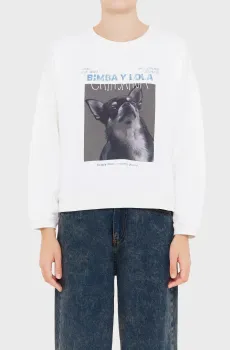 Женский белый свитшот Белый M Bimba Y Lola 242BR7562.12070