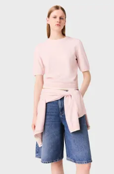 Женский пудровый шерстяной джемпер Розовый 38 MAJE MFPPU00916_Pink