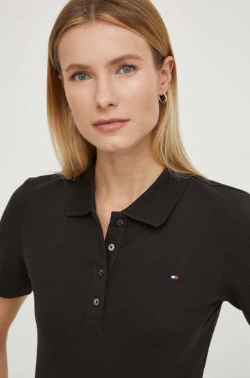 Поло Tommy Hilfiger женский цвет чёрный Поло Tommy Hilfiger женский цвет чёрный