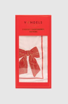 Набор из розовых сервировочных салфеток Bow с льном