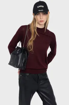 Женский бордовый кашемировый джемпер Ivy Бордовый XS ZADIG&VOLTAIRE KWSW02832_BURGUNDY