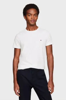 Мужская белая футболка CORE STRETCH SLIM C-NECK TEE Белый 3XL Tommy Hilfiger MW0MW27539