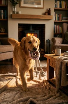 Іграшка-тягалка для собаки з плюшевими елементами - коричневий