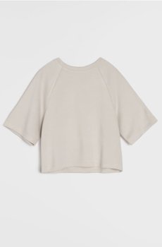 Комфортна блуза з коротким рукавом з домішкою віскози - нюдовий