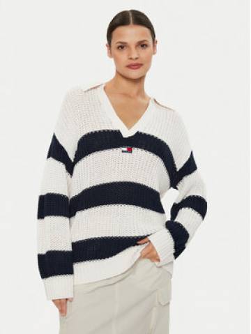 Tommy Jeans Светр Rugby DW0DW18523 Écru Relaxed Fit Tommy Jeans Светр Rugby DW0DW18523 Écru Relaxed Fit