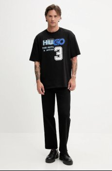 Хлопковая футболка Hugo Blue Nesite