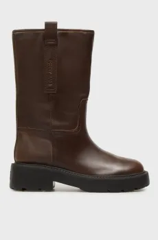 Женские темно-коричневые кожаные сапоги TUBULAR BOOT Коричневый 36 Tommy Jeans EN0EN02834