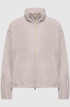 Бежевая ветровка с нашивкой логотипа