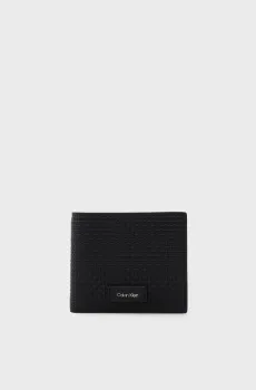 Мужской черный кожаный кошелек EMBOSSED Черный ONESIZE Calvin Klein LV04D1125G