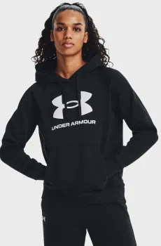 Женское черное худи UA Rival Fleece Big Logo Hdy Черный M Under Armour 1379501-001