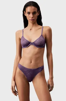 Женские фиолетовые трусики THONG Фиолетовый XS Calvin Klein 000QF6878E