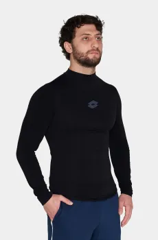 Мужская черная термофутболка ELITE UND TEE LS SML Черный S-M Lotto 216584/1CL