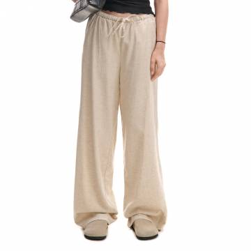 Cropp - Штани з високим вмістом льону - бежевий