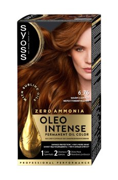 Безаммиачная стойкая краска для волос SYOSS Oleo Intense с маслом-активатором 6-76 Мерцающий медный, 115 мл
