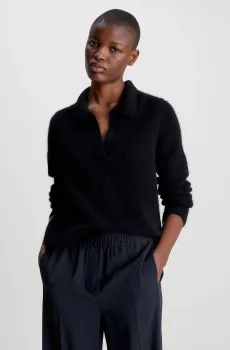 Женский черный пуловер ALPACA POLO-NK Черный XS Calvin Klein K20K205837