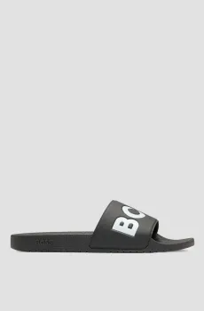 Мужские черные слайдеры Черный 45 BOSS 50536835;002