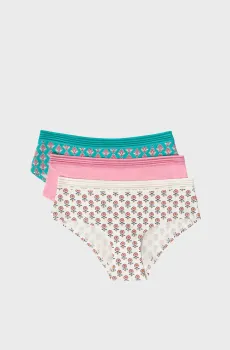 Женские трусики-шорты (3 шт) JACKIE LACE Разноцветный XS Etam 6554218