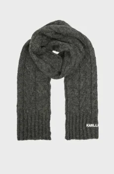 Женский темно-серый шарф cable Серый ONESIZE Karl Lagerfeld A4W33029