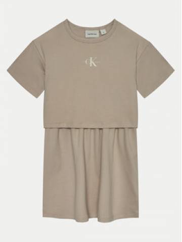 Calvin Klein Jeans Повсякденна сукня IG0IG02770 Бежевий Relaxed Fit Calvin Klein Jeans Повсякденна сукня IG0IG02770 Бежевий Relaxed Fit