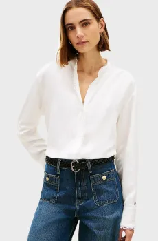 Женская белая блуза LACE Белый M Tommy Hilfiger WW0WW48654