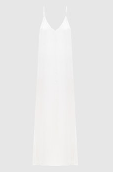Белое платье миди из шелка