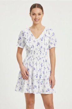 Міні сукня з віскозою у квітковий принт - різнобарвний