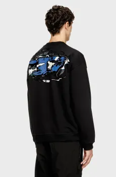 Мужской черный свитшот FELPA Черный S Diesel A18694 0HYAT