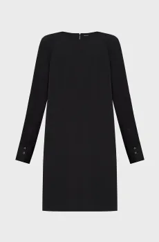 Женское черное платье SHINY SATIN LS MINI SHIFT Черный XS Calvin Klein K20K207160