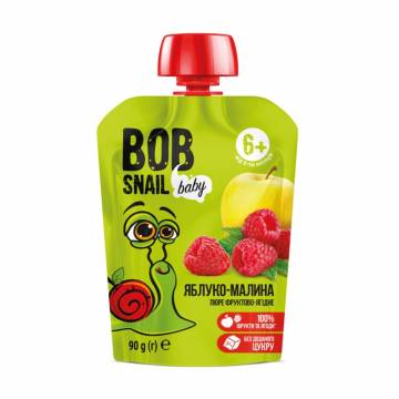 Фруктовое-ягодное пюре Bob Snail Яблоко-малина, от 6 месяцев, 90 г Фруктовое-ягодное пюре Bob Snail Яблоко-малина, от 6 месяцев, 90 г