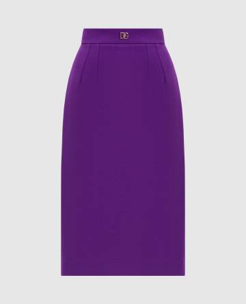 Фиолетовая юбка-карандаш из шерсти