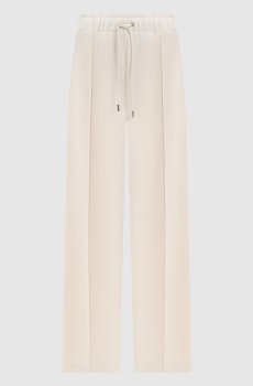 Спортивные штаны айвори с вышивкой логотипа