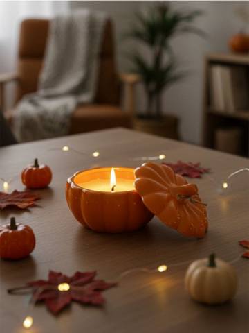 Ароматична свічка Pumpkin Spice Latte - помаранчевий Ароматична свічка Pumpkin Spice Latte - помаранчевий