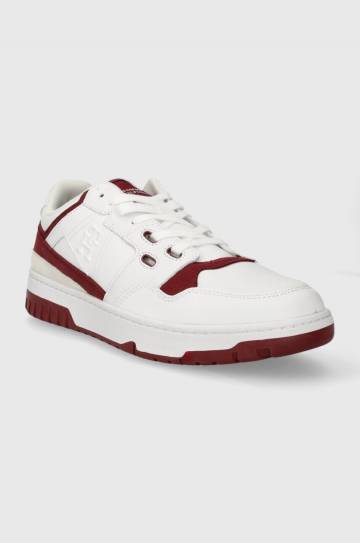 Кожаные кроссовки Tommy Hilfiger TH BASKET STREET LTH цвет белый FM0FM04874 Кожаные кроссовки Tommy Hilfiger TH BASKET STREET LTH цвет белый FM0FM04874