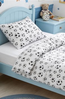 Комплект постільної білизни з футбольним мотивом - білий
