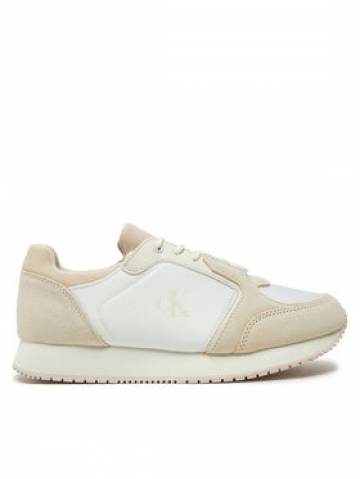 Calvin Klein Jeans Снікерcи Runner Laceup Low Mg Media YW0YW01644 Écru Calvin Klein Jeans Снікерcи Runner Laceup Low Mg Media YW0YW01644 Écru