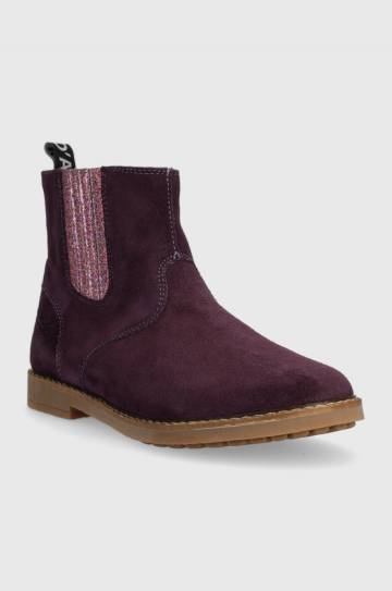 Детские замшевые ботинки Pom Dapi TRIP JODZIP цвет фиолетовый