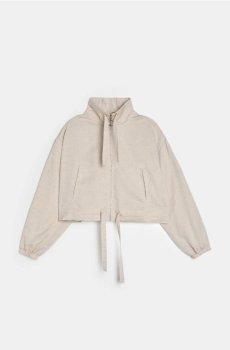 Бомбер-куртка з ліоцелу з домішкою льону - нюдовий