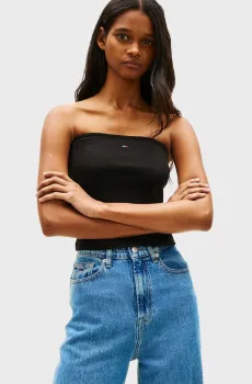 Женский черный топ SLIM BANDEAU Черный XS Tommy Jeans DW0DW22263